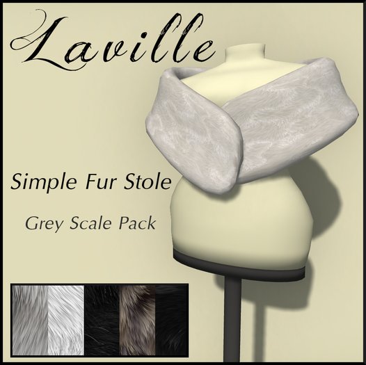 ! Laville ! Simple Fur Stole - Grey Scale Pack