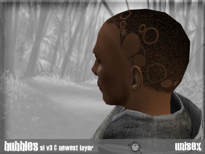 *inkies* bubbles shaved hair black