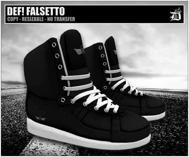 DEF! Unisex Sneakers / Falsetto / Black
