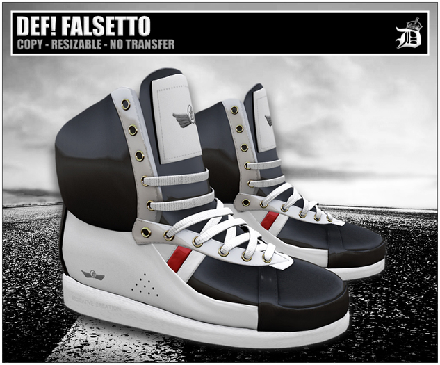 DEF! Unisex Sneakers / Falsetto / Black & White