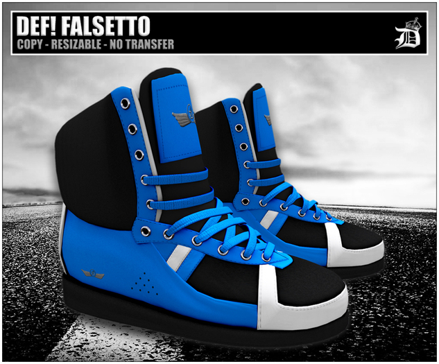 DEF! Unisex Sneakers / Falsetto / Blue & Black