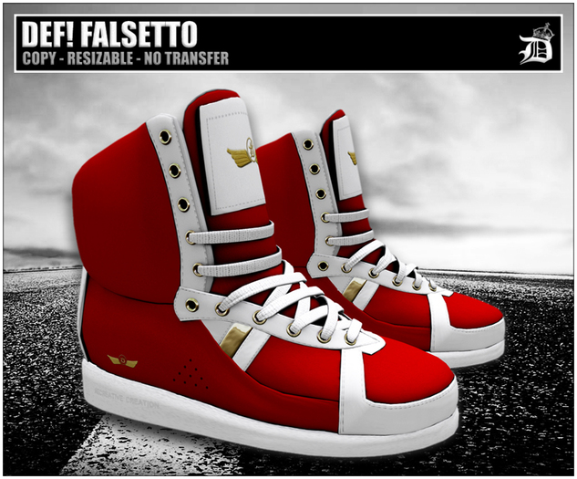 DEF! Unisex Sneakers / Falsetto / Red & White