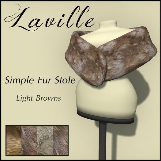 ! Laville ! Simple Fur Stole - Light Browns