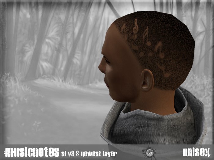 *inkies* musicnotes shaved hair black