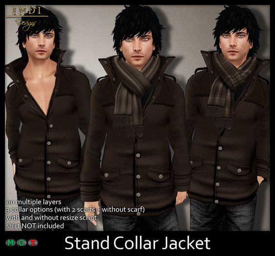 INDI Designs - Stand Collar Jacket dark brown