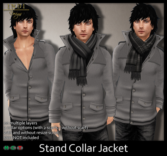INDI Designs - Stand Collar Jacket grey