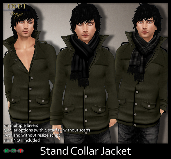 INDI Designs - Stand Collar Jacket olive