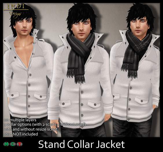 INDI Designs - Stand Collar Jacket white