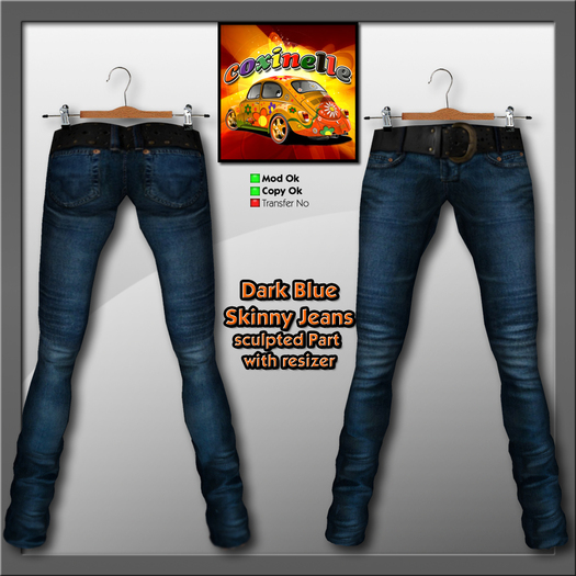 Coxi - Jeans Dark Blue with Belt 