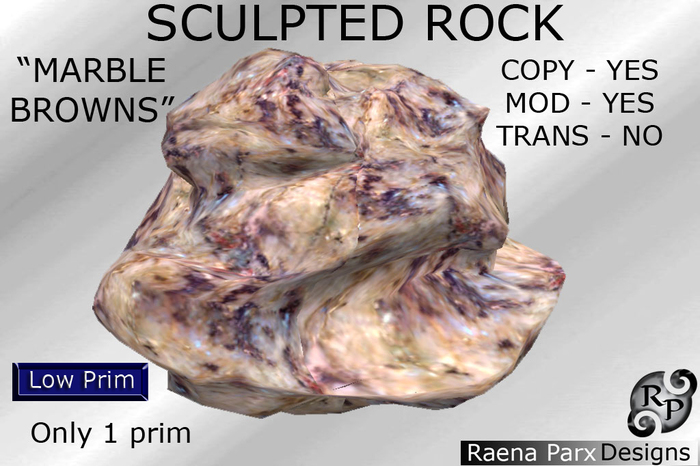 SCULPTED ROCK 01 - "MARBLE BROWNS" - *RPD*