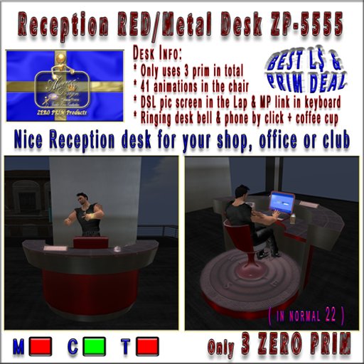 Modern Reception desk C Red ZP-5555