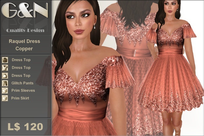 G&N Quality Design Raquel Dress Copper