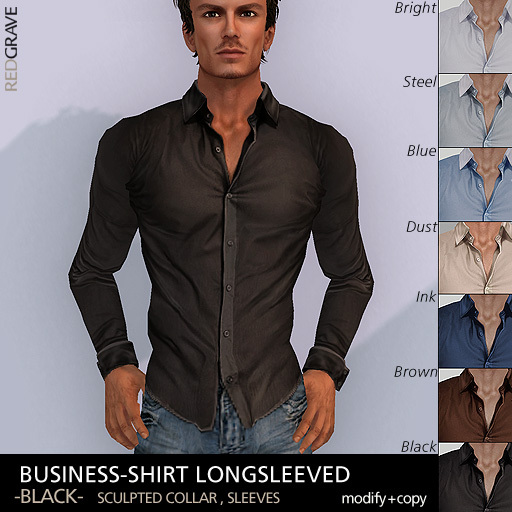 *REDGRAVE* Classic Business-Shirt  --Black--