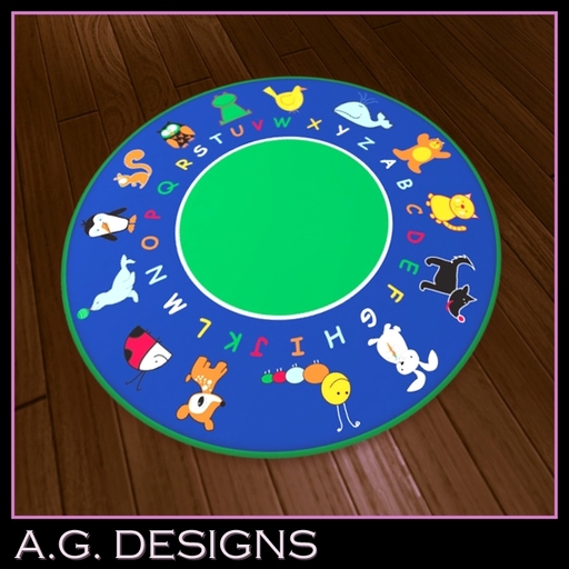 A.G. DESIGNS - Childrens Round Alphabet Play Rug