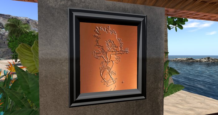 Female dancer emboss on copper sheet