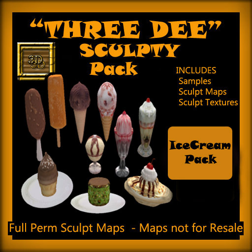"Three Dee" Ice Cream Sculpty Pack