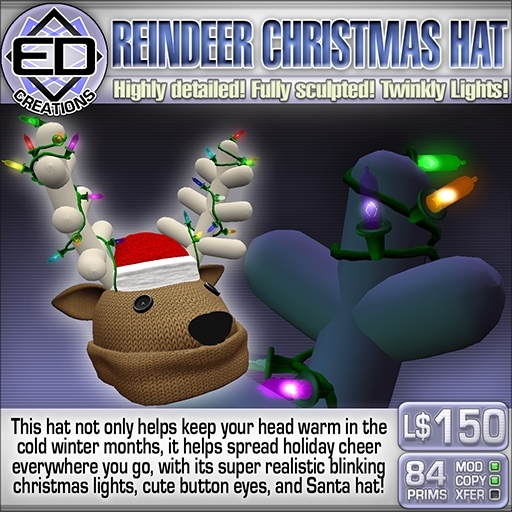 Reindeer Christmas Hat