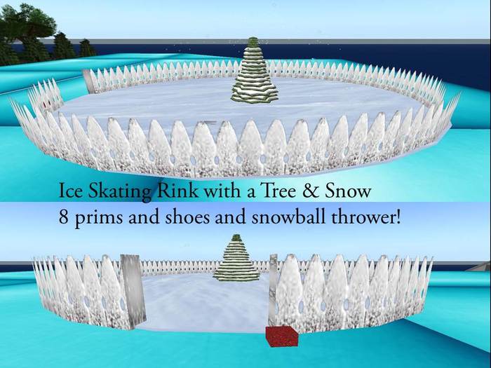 Second Life Marketplace - NBS ice skating rink w/tree n snow