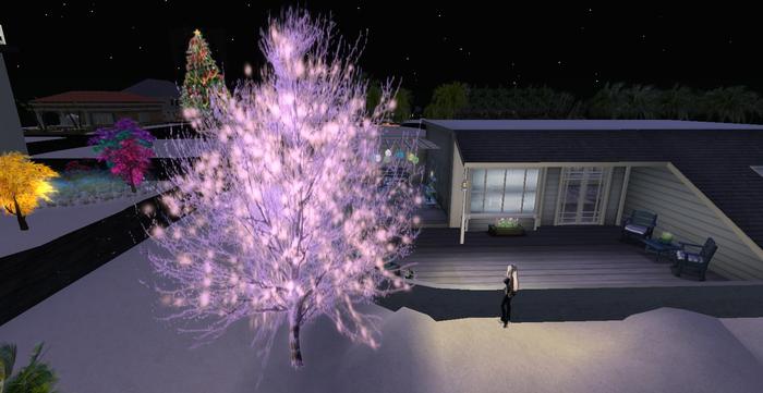 Lighted Winter Tree's pink and yellow copy/mod