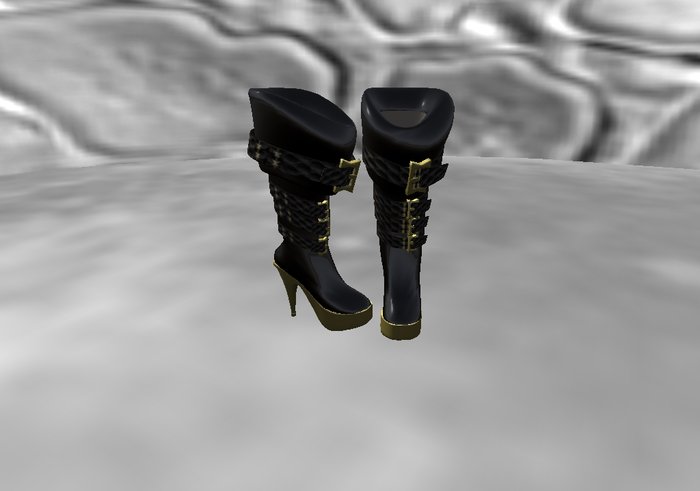 SSMS-Black Snake Banded Polished Leather KneeBoot
