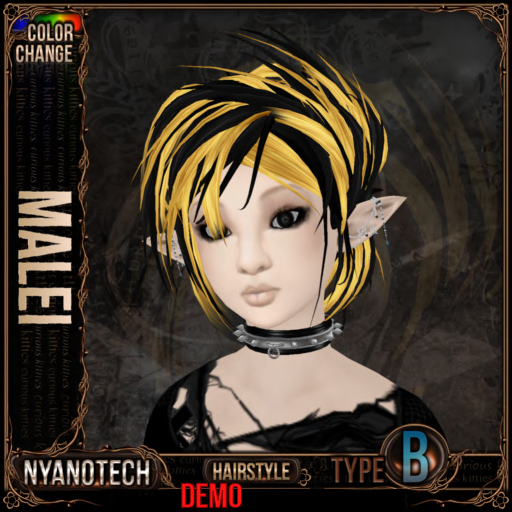 =^.^= Curious Kitties - Color Change Hair - Nyanotech Hair [Type B] - Malei V3 DEMO