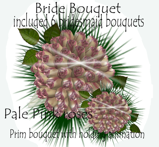 Pale Pink Roses Brides Bouquet Incl Braidsmaid