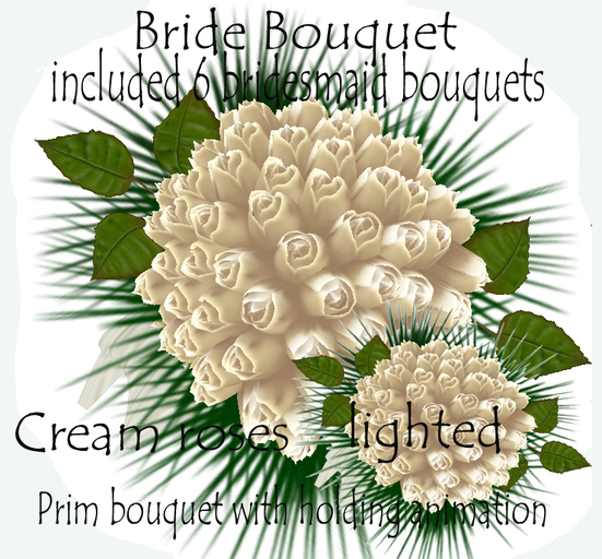 Cream Roses Lighted Brides Bouquet Incl Braidsmaid