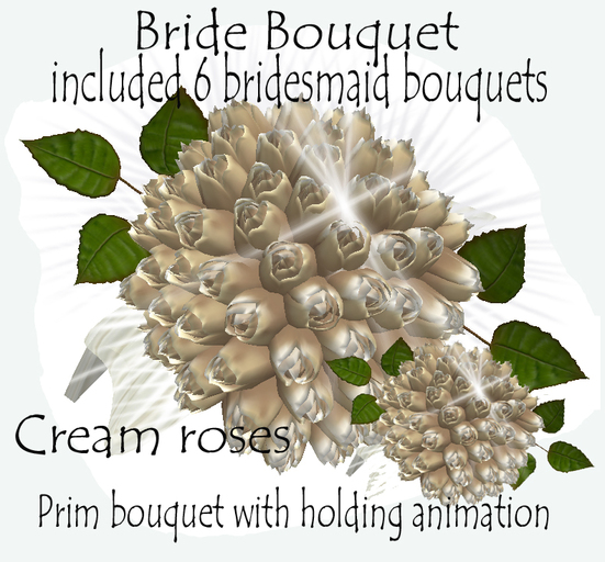 Cream Roses Brides Bouquet Incl Braidsmaid