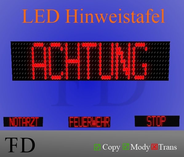 [TFD] LED Hinweistafel *Mesh*