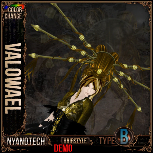 =^.^= Curious Kitties - Color Change Hair - Nyanotech Hair [Type B] - Valowael V3 DEMO