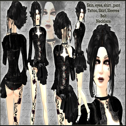 KL ng3 GOTHIC SABRINA- GOTHIC DRESS-  CASUAL DRESS- SKIN- EYES-SEXY DRESS- WOMEN`S COSTUMES