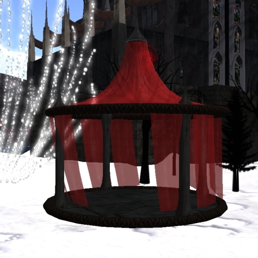 Gazebo, fabric ~ black and red