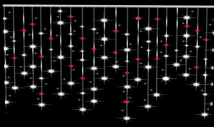 Twinkling Icicle Red Lights