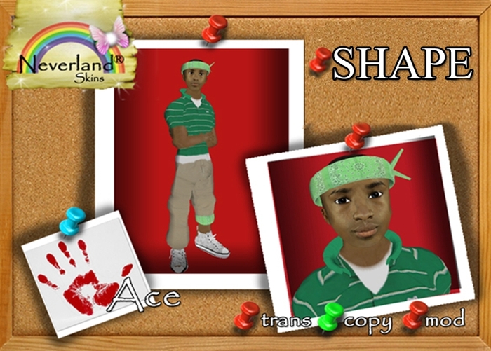 Neverland child shapes:  Ace boy shape 