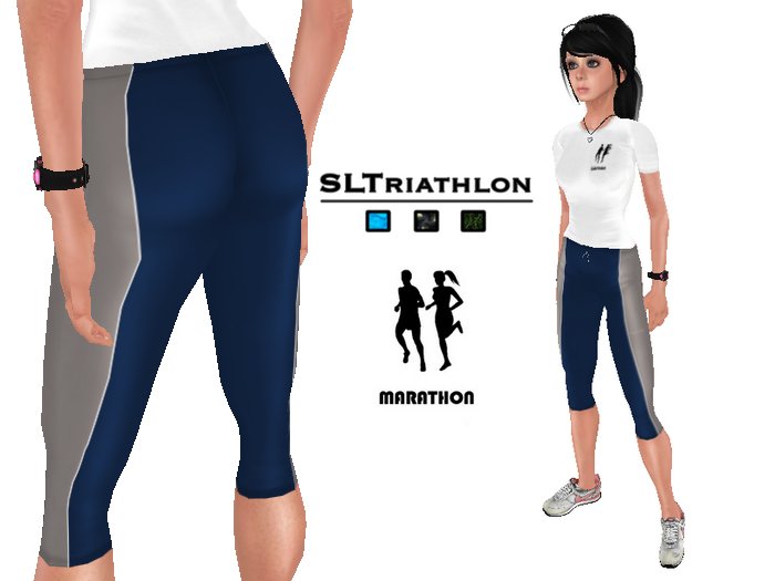 SL Triathlon Running Capris Blue/Grey