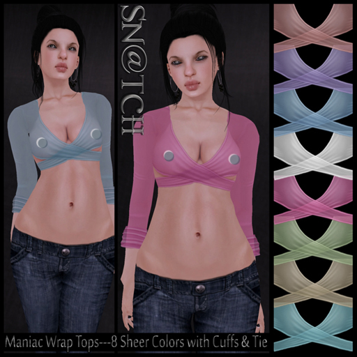 :::Sn@tch Maniac Sheer Wrap Tops:::