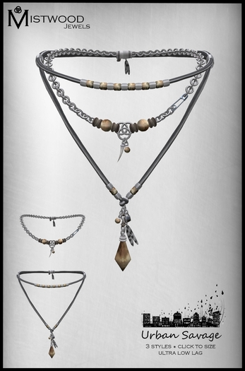 [Mistwood Jewels] Urban Savage Unisex Necklace Topaz - 3 styles included