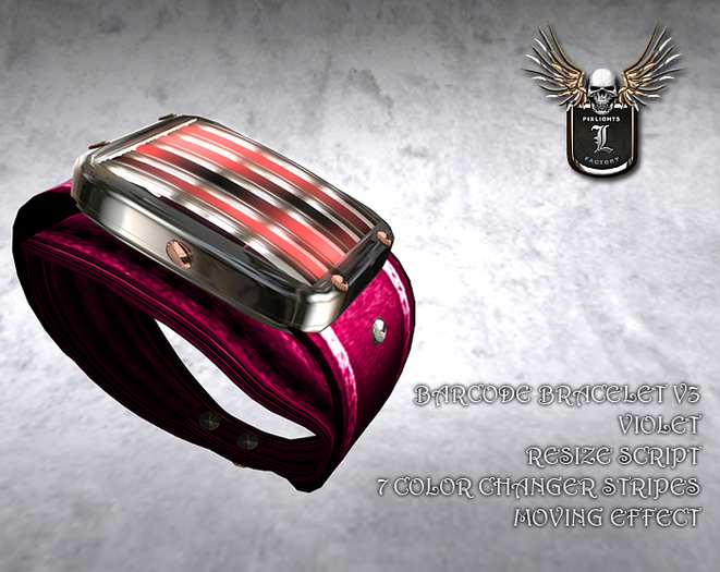 PIXLIGHTS FACTORY Barcode bracelet v3 Violet