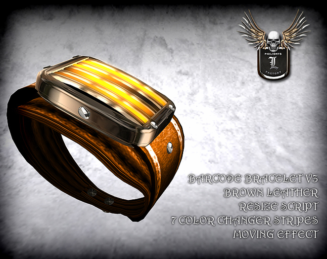 PIXLIGHTS FACTORY Barcode bracelet v3 brown
