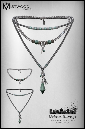 [Mistwood Jewels] Urban Savage Unisex Necklace Jade - 3 styles included 
