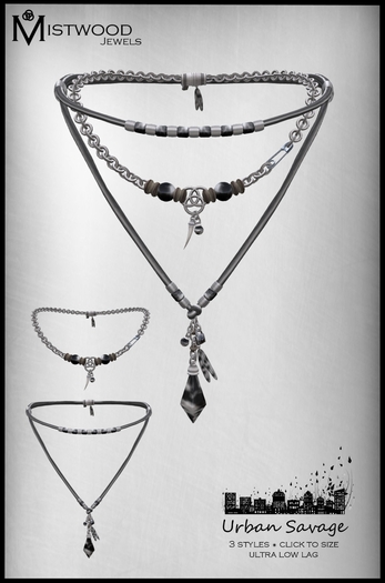 [Mistwood Jewels] Urban Savage Unisex Necklace Onyx - 3 styles included 