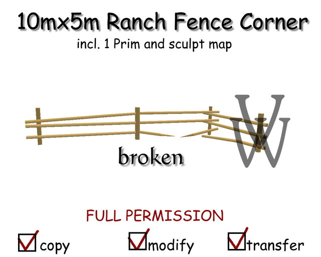 10m x 5m ranch broken fence corner   (full permission)