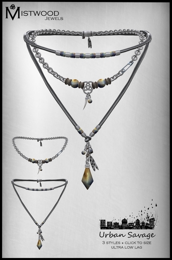 [Mistwood Jewels] Urban Savage Unisex Necklace Opal - 3 styles included 