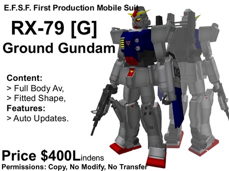 Second Life Marketplace Rx 79 G Ground Gundam Mobile Suit Gundam 8th Ms Team Universal Century 0079 One Year War Second Life Marketplace Rx 79 G Ground Gundam Mobile Suit Gundam 8th Ms Team Universal Century 0079 One Year War