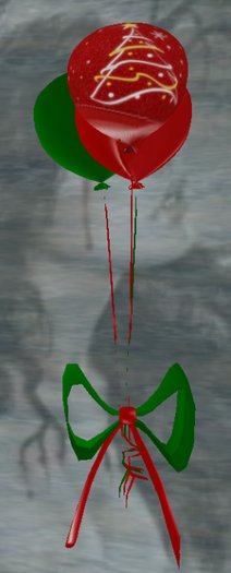 Christmas Balloon Trio - White Tree, Red