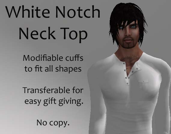 White Notch Neck Long Sleeved Top, sculpty cuffs