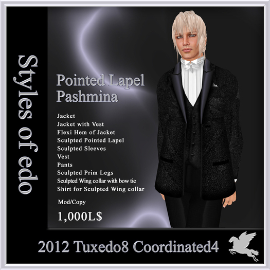 2012 Tuxedo8, Coordinated4, Styles of edo