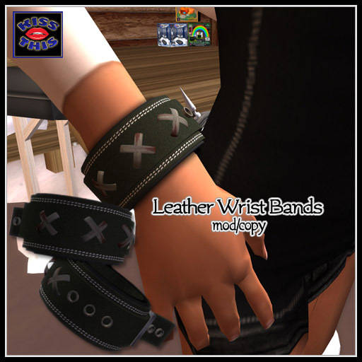 <Kiss This!> Leather Wrist Bands