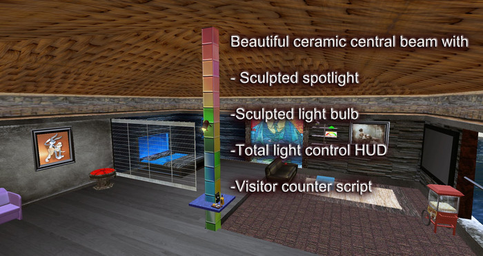 Central ceramic support beam w/spotlight SCRIPTED