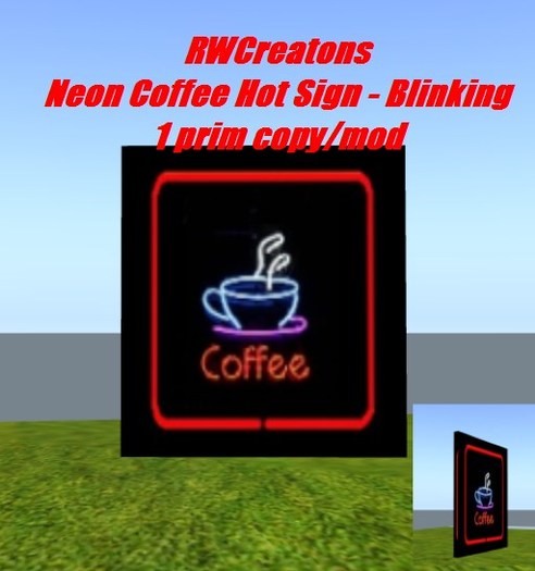 Neon Coffee Hot Sign - Blinking (boxed) 